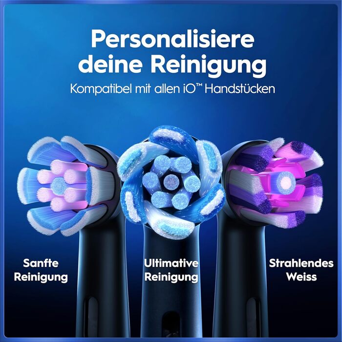 Зубна щітка Oral-B iO Series 5 подвійний набір. Електрична зубна щітка з 2 насадками та дорожнім футляром. 5 режимів чищення для догляду за зубами. Розроблено Braun, колір чорний матовий/білий спокійний. Новий комплект 2 щітки 2 головки.