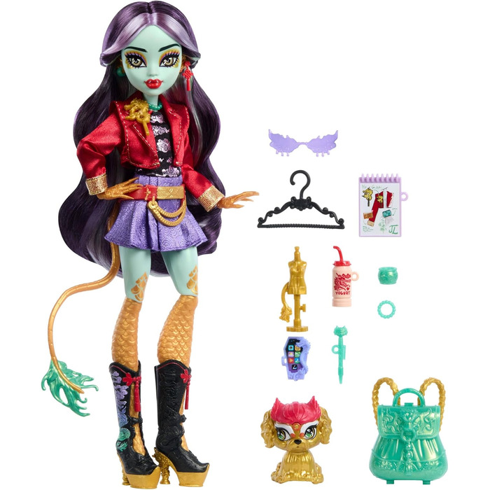 Лялька Monster High Jinafire Long HYV58 з 7 аксесуарами, 29 см