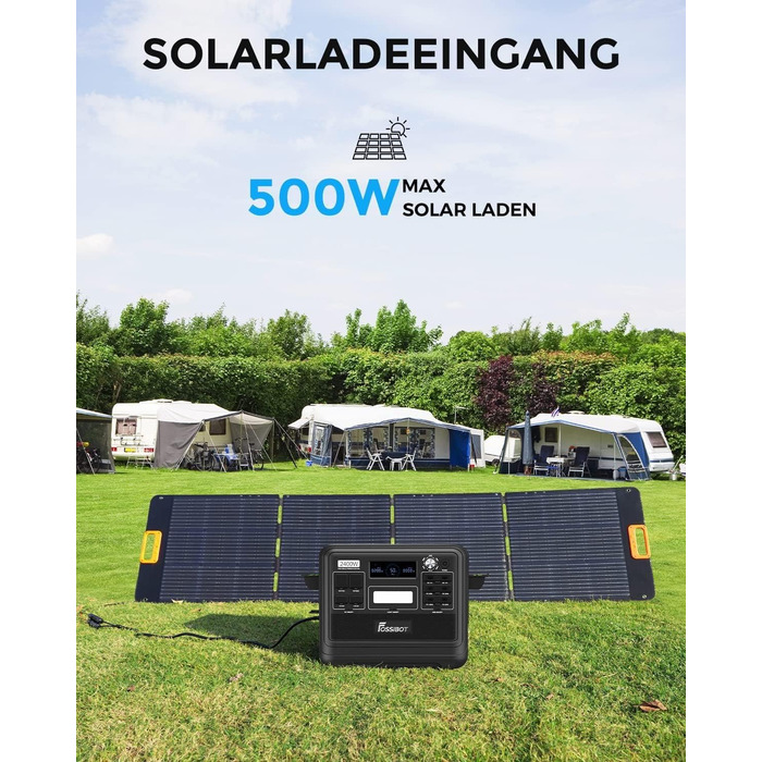 Портативна електростанція FOSSiBOT F2400 з 2048Wh LiFePO4, 3 шт. виходи змінного струму 2400W (4800W пік), сонячний генератор, 230