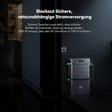 Балконна електростанція Zendure з накопичувачем, SolarFlow 800 Pro з сонячною потужністю 2640 Вт, зарядкою змінного струму 1000 Вт, вихідною потужністю 800 Вт, системою управління енергією зі штучним інтелектом, LiFePO4 акумулятором 1,92 кВтгод, ємністю 1