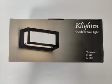 Вуличний настінний світильник Klighten E27 Цоколь, Макс 60 Вт, Сучасний зовнішній настінний світильник Зовнішній інтер'єрний насті
