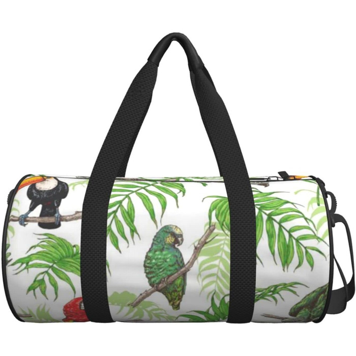 Дорожня сумка-циліндр Папуги та тропіки, спортивна сумка для чоловіків і жінок, сумка-мішок