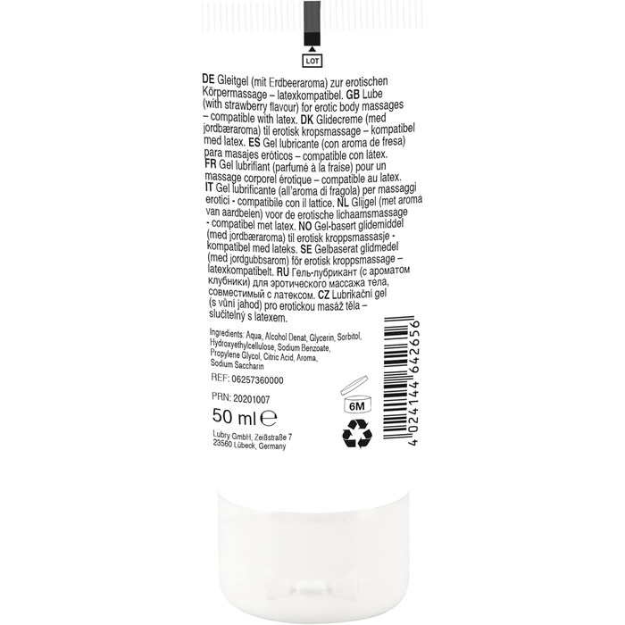 Лубрикант Lick it! масажний та інтимний гель Strawberry, 50 мл