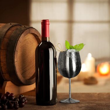 Келих для вина LELELINKY 350 мл Келихи для червоного вина з нержавіючої сталі, небиткі келихи для вина, келихи для шампанського та