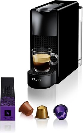 Кавоварка в капсулах Nespresso Krups XN1108 Essenza 14 капсул 19 бар Режим енергозбереження 1260 Вт 0,6 л 8,03 х 3,31 х 12,99 см чорний Клас енергоспоживання A Чорний без піноутворювача молока Одинарний