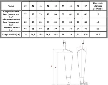 Чоботи для ходьби з натуральної гуми, штани для ходьби з натуральної гуми, штани для риболовлі, штани для ставка 45 - 29 см чорні