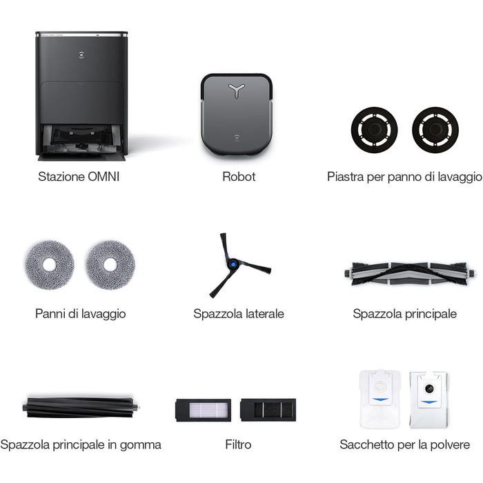 Вакуумний робот з функцією миття підлоги Всмоктувальна станція Потужність всмоктування 8000 Па, система підйому швабри 15 мм, само