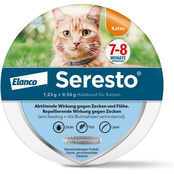 Нашийник від кліщів Elanco Seresto для котів 7-8 місяців ефективного захисту від кліщів та бліх, довжина 36 см, 1,25 г 0,56 г