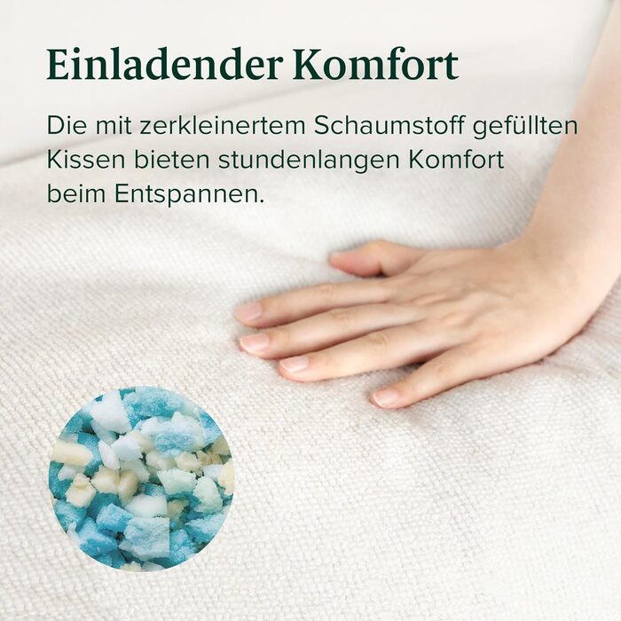 Крісло-шезлонг Zinus Ada, букле, металевий каркас з подушками з подрібненого пінопласту