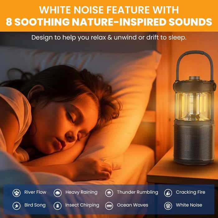 Ліхтар-динамік Felix 2 - Надихаючий Bluetooth-динамік зі світлом, Вуличний динамік, Світлодіодний вуличний ліхтар, Ліхтар для кемпінгу, Вуличний Bluetooth-динамік для пригод, Чорний