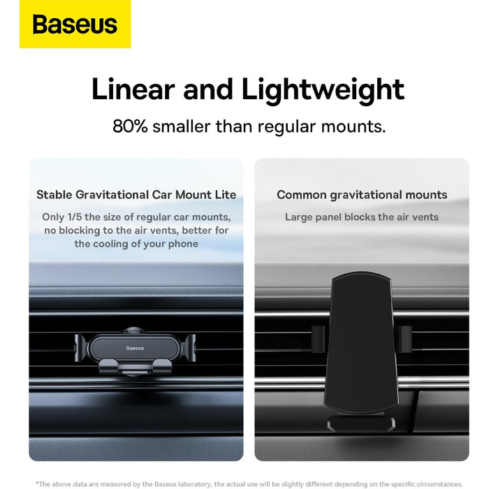Автомобільне кріплення Baseus Stable Gravity, Lite Black