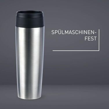 Дорожня кружка Класична ізольована кружка 0,5 літра, нова зручна кришка, що закручується, нержавіюча сталь, зберігає напої гарячими 6 годин і холодними 12 годин, 100 герметична, можна мити в посудомийній машині, отвір для пиття на 360, нержавіюча сталь, 2