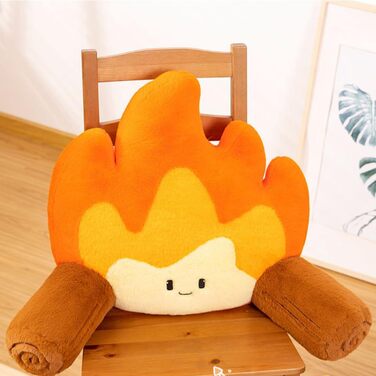 Подушка для читання, щоб сидіти в ліжку мила, весела плюшева подушка для спини, схожа на багаття, ергономічна подушка для поперекової підтримки зі знімним чохлом, який можна прати, для підлітків, дорослих, дивана, софи. Щасливі, універсальний розмір.