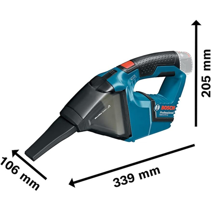 Акумуляторний пилосос GAS 12V (об'єм контейнера 0,35 л, 0,87 кг, без акумулятора/зарядного пристрою) в коробці в коробці, 12V Syst