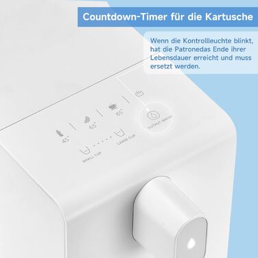 Диспенсер для гарячої води Watus, миттєвий диспенсер для води, диспенсер для води з фільтрацією та підігрівом, включає 3 фільтруючі картриджа. Фільтруйте воду для зменшення вапняного нальоту, хлору, свинцю та міді у водопровідній воді