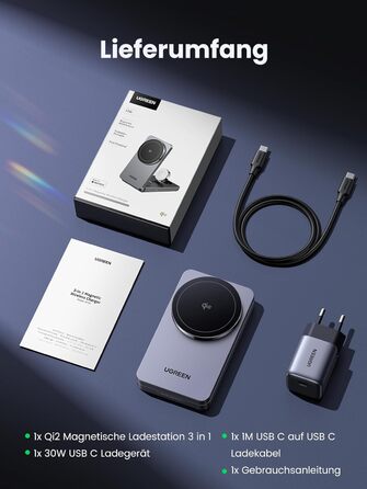 Сертифікована 15 Вт зарядна станція для iPhone, бездротовий зарядний пристрій 3 в 1, сумісний з MagSafe, для iPhone 16,16 Pro, Air