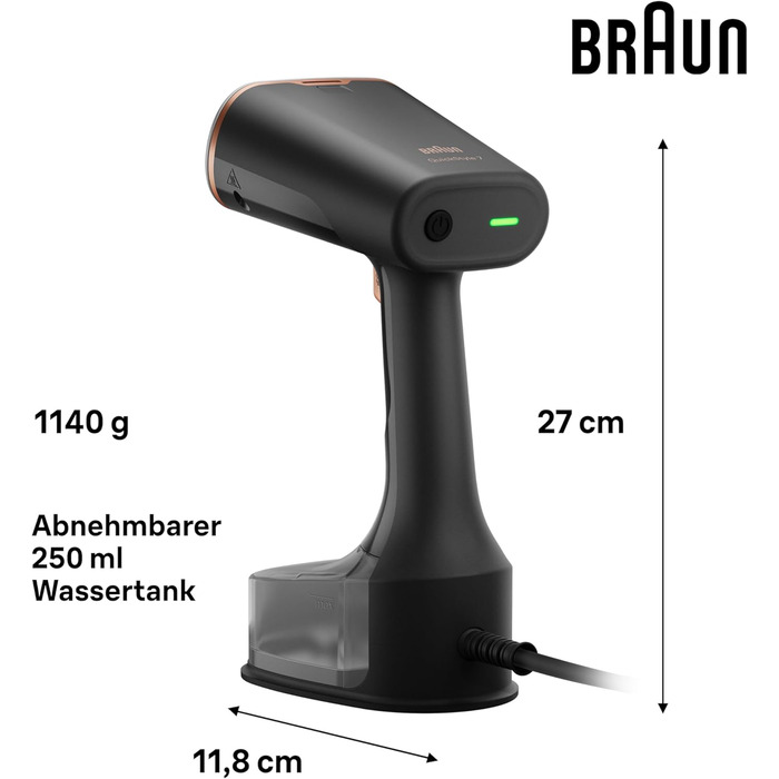 Паровий випрямляч Braun QuickStyle 7 GS7077BK, технологія Dual FreeGlide 3D, технологія FastSteam, відпарювач, пара 35 г / хв, рез
