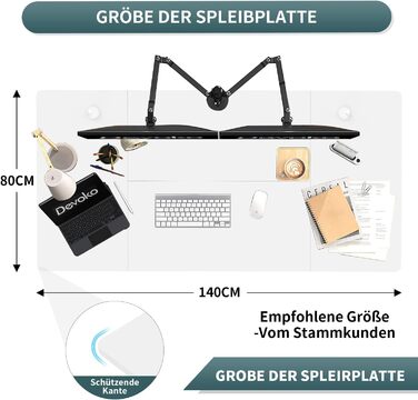 Регульований по висоті стіл 140x80 см з портом для зарядки USB-A, Мобільний електричний комп'ютерний стіл з лотком для кабелів і 3