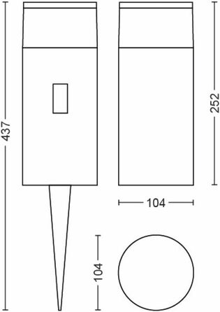 Зовнішній світильник Philips Hue Calla (настінний/підлоговий), розширення, чорний