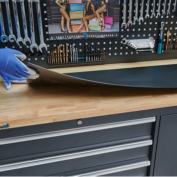 ПВХ килимок для робочого столу - 100 x 46 x 0,3 см - нековзний, звукопоглинальний та амортизуючий - захисний килимок для робочого столу, майстерні, інструментальної лавки, гаража, робочої поверхні