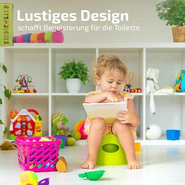 Сидіння для унітазу KiNDERWELT Premium для дітей і немовлят, дизайн Funny Farm у світло-блакитному кольорі, горщик для малюків від