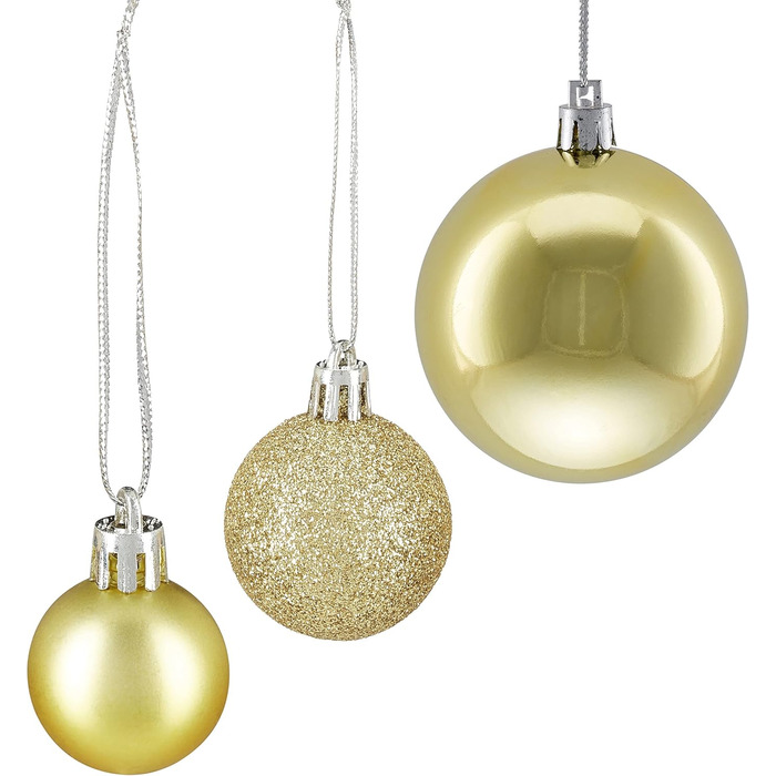 Різдвяні кульки набір із 100 шт золоті Relaxdays