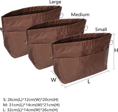 Організатор сумок для сумок Сумки Сумки Внутрішні сумки L Коричневий