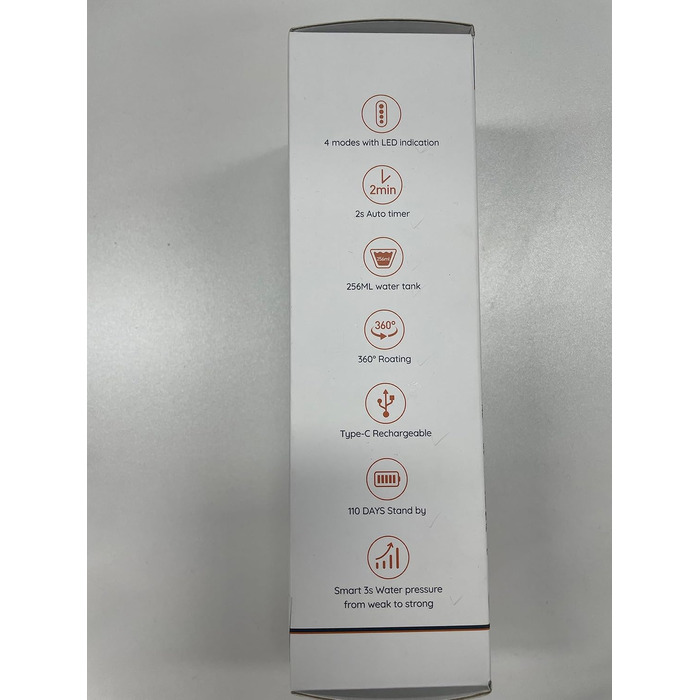 Іригатор для порожнини рота Акумуляторний Mornwell Water Flosser для зубів, 4 режими чищення 4 насадки Резервуар для води 260 мл Портативний іригатор для порожнини рота Interdental Cleaner для чищення BlackF32