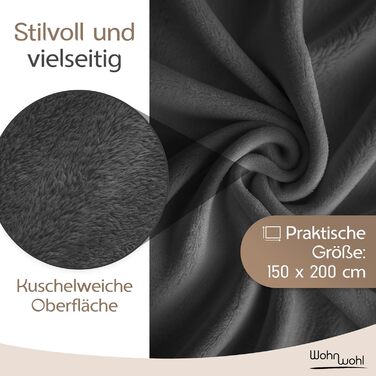 Затишна ковдра (150x200 см) М&39яке покривало Ковдра для дивана Ковдра для вітальні Ковдра для сну Бавовняна ковдра, сертифікована Oeko-Tex Оксамитова м&39яка ковдра Колір Темно-сірий/Світло-сірий