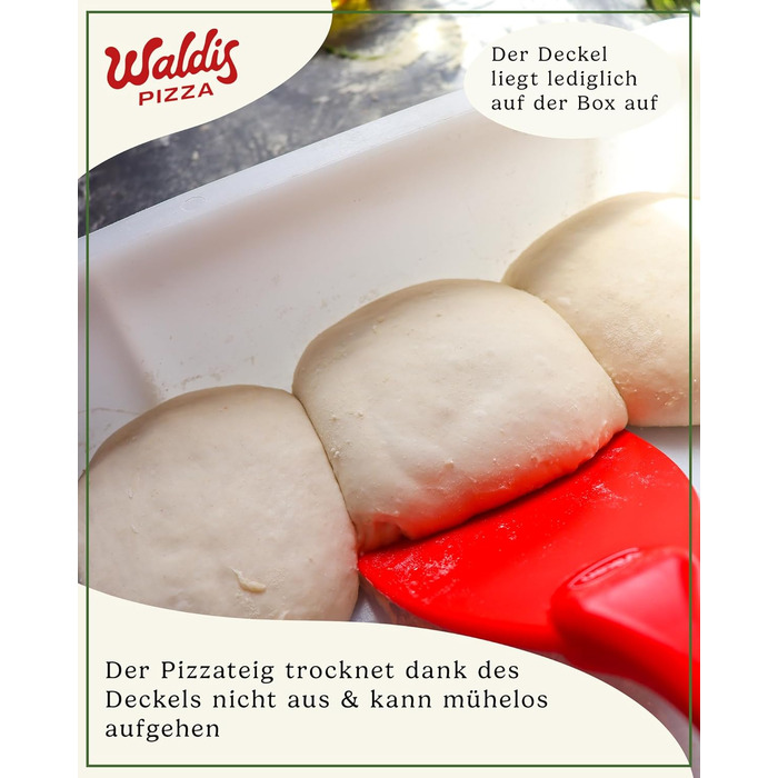 Коробка для піци Waldis Pizza Ball Box - 40 х 30 см, висота 10 см - Коробка для зберігання з кришкою - Коробка для розстойки тіста для піци - Аксесуари для піци