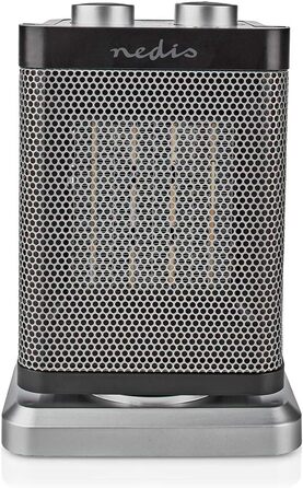 Керамічний PTC вентилятор-обігрівач - 1000/1500 Вт - 2 режими нагріву - Регульований термостат - Функція коливання - Захист від перегріву та перекидання - Сірий, 17GY -