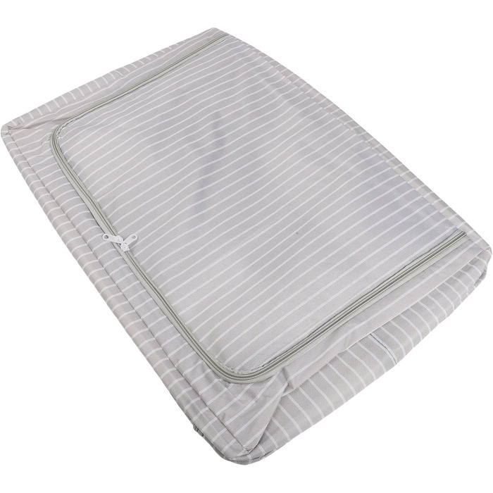 Складаний ящик для зберігання з вологостійкої тканини Оксфорд та сталевого каркасу, подвійною блискавкою зверху та прозорою передньою частиною для зручного зберігання та легкого доступу (66 л синього кольору, 66 л синього кольору в смужку)