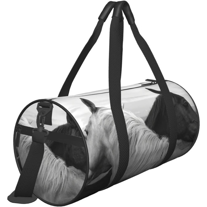 Спортивна дорожня сумка Білий кінь та Чорний кінь, унісекс, велика спортивна сумка-мішок