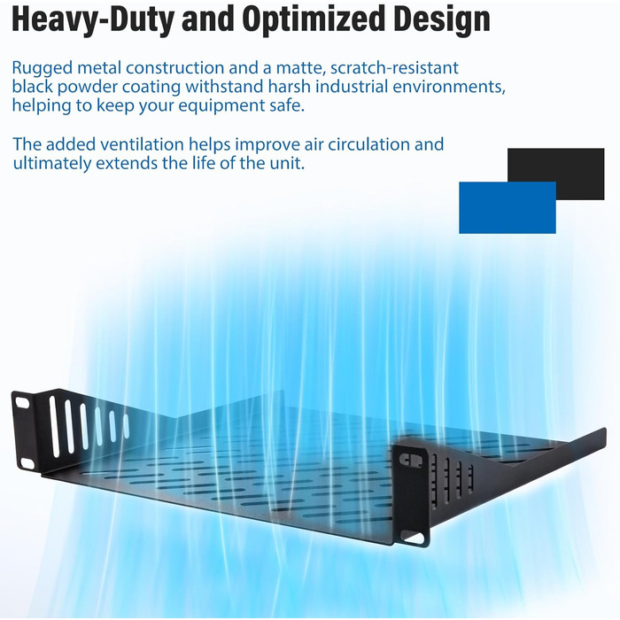 Серверна стійкова полиця GeeekPi 1U, 10-дюймова, 200 мм глибиною, універсальна стійкова полиця, вентильований консольний лоток для 10-дюймових серверних та мережевих шаф та DeskPi RackMate T1/T0 1U -