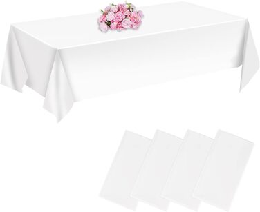 Одноразова скатертина CHEPULA Біла, 4 шт. и Водонепроникні скатертини на день народження, прямокутна скатертина підходить для весі