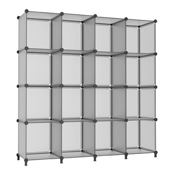 Органайзер для зберігання речей AWTATOS у формі куба, 16-кубовий модульний книжковий полиця для зберігання, полиця для шафи з пластику своїми руками, штабелювана полиця для зберігання речей, ідеальне рішення для зберігання речей для дому, офісу, спальні, 