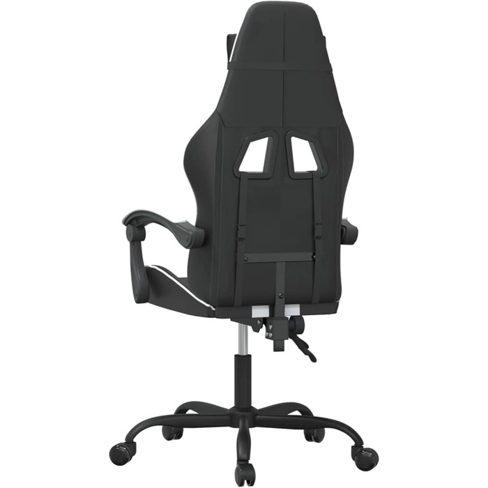 Геймерське крісло з функцією відкидання, штучна шкіра чорний/білий, 57,5x59,5x121-131 см, для ігрового досвіду Модель 3143823