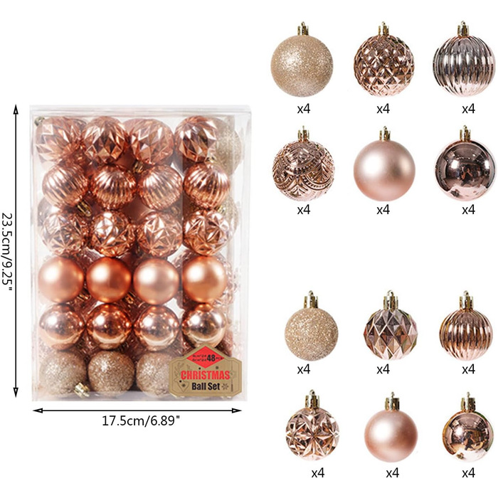 Різдвяні кульоки 48 шт білі BUBEFSKD