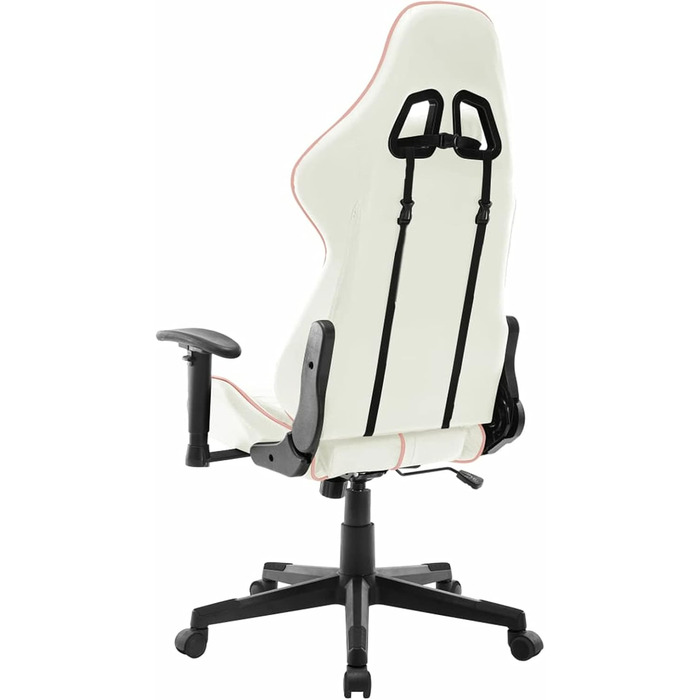 Ігрове крісло, офісне крісло, ігрове крісло, письмове крісло, обертове крісло, біла та рожева штучна шкіра
