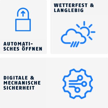 Розумний навісний замок ABUS EVEROX One - відкриття без ключа одним натисканням кнопки - стійкий до атмосферних впливів розумний замок для сараїв, садових воріт, шафок, ящиків для інструментів тощо - автоматичне замикання - ширина 50 мм