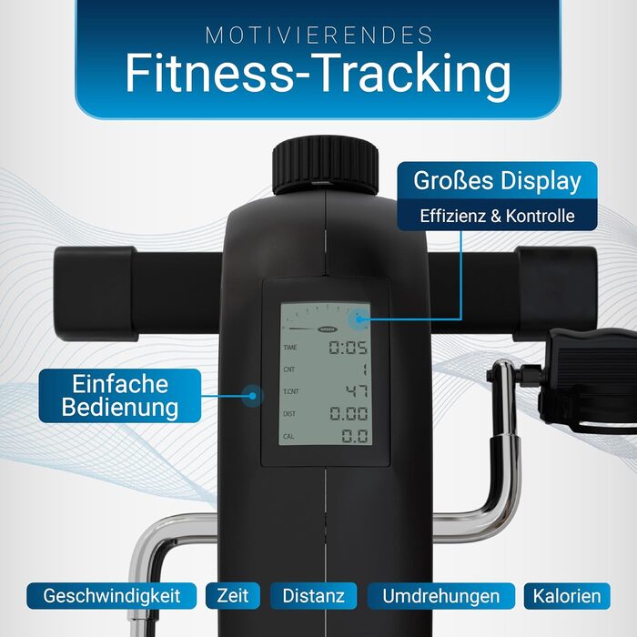 Педальний тренажер Juskys Sportivo - тихий домашній тренажер, фітнес-обладнання, для людей похилого віку, тренажер для рук, тренажер для ніг, міні-велотренажер для дому