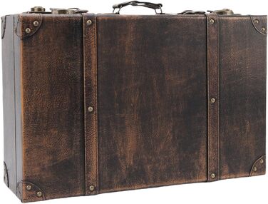 Декоративний вінтажний футляр для зберігання, чарівна ретро-скриня для багажу, реквізиту для весільної фотографії, антикварна скриня для декору кімнати для гостей, 45 x 30 x 15 см (коричневий)