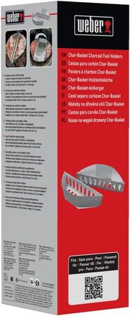 Вугільні кошики Weber для всіх купольних грилів, міцні та надійні, для прямого та непрямого грилювання Сріблястий (3401510)