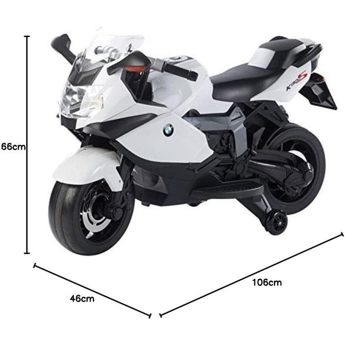 Електромотоцикл Playtastic Оригінальний дитячий електричний мотоцикл BMW K1300 S (мотоцикл, дитячий мотоцикл, електромобіль) з ліц