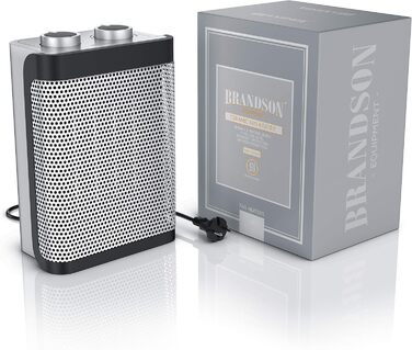 Керамічний вентилятор-обігрівач - 2 рівні потужності - Плавне регулювання температури - 1500 Вт - Енергозберігаючий, тихий вентилятор-обігрівач для ванної кімнати - Захист від перегріву, захист від перекидання - Обігрівач