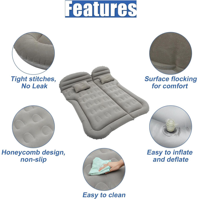 Автомобільний матрац для Mazda CX-60, надувний матрац для автомобіля, надувне ліжко для автомобіля, бежевий, звичайний бежевий