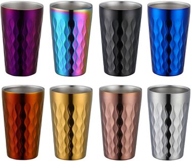 Двостінні чашки для води з нержавіючої сталі, 330 мл, штабельовані, ізольовані, для кемпінгу та використання на природі, срібні, 6 шт.