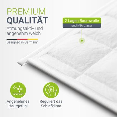 Обтяжена ковдра Juskys 135x200 Антистресова терапевтична ковдра, обтяжена ковдра зі скляними намистинами, бавовна та мікрофібра для людей з проблемами сну 7 кг 135 x 200 см - 7 кг