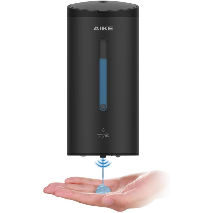 Дозатор мила автоматичний настінний матовий чорний, 800 мл комерційний автоматичний дозатор рідкого мила настінний, 5 передач, рег