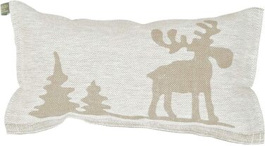 Подушка для сауни, Улюблена подушка, Дорожня подушка Дизайн Лось, бежевий/білий Розміри 40 x 22 см, Льон/Бавовна Не містить шкідливих речовин, сертифікована Oeko-Tex Standard 100 Зроблено у Фінляндії, 1